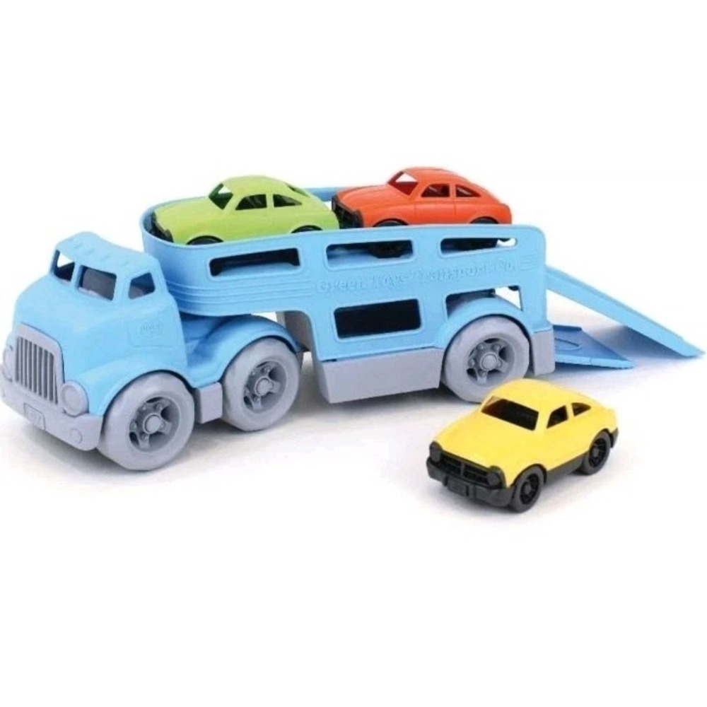 Green‎ Toys Car Carrier Vehicle Set Hauler Semi Trailer 100% Recycled Child Safe